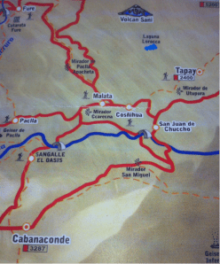 The map we followed which was neither technical or to scale. 