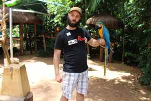 Lindsay and his bird at the bird park